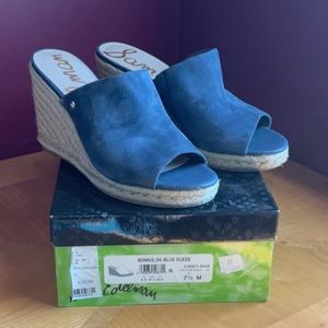 Sam Edelman Bonnie wedge Dk Blue suede 7 1/2 M